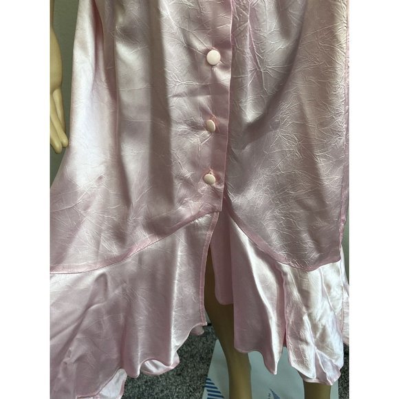 Vintage Fredericks Of Hollywood Long Mermaid Pink Dress Hi Lo Made USA 13 - Picture 4 of 16